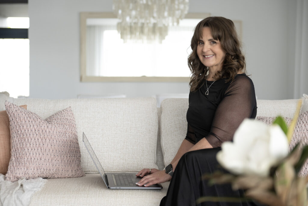 TBS personal branding photoshoot portrait of a creative business owner in luxe property insitu