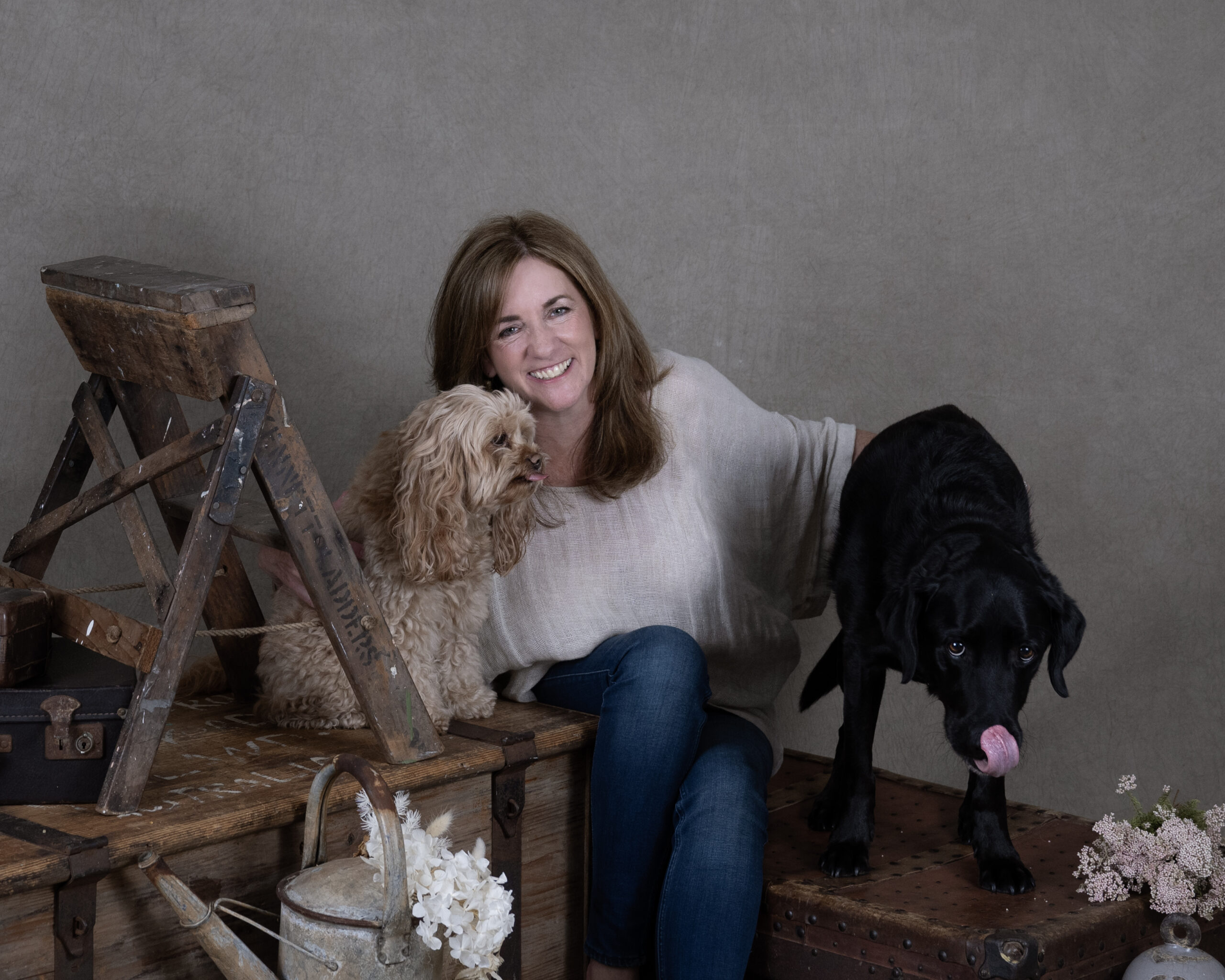 SQP TBS Personal branding photoshoot tailor-made for fine art dog photographer to showcase her fun personality